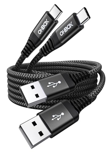 ohbox USB C Cable Fast Charging 6FT, 2Pack USB A to USB C Cable for CarPlay - color: Black, size: 6FT, style: USB A to USB C