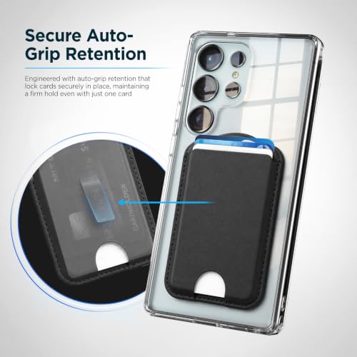 ENCASED Magnetic Wallet for Samsung Phones (Compatible with MagSafe) Premium PU leather Slim Card Holder Designed for Galaxy S26, S26 Plus, S26 Ultra (Black) - color: Black