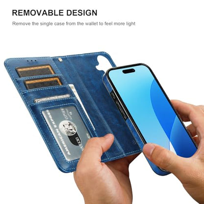 Bocasal for MagSafe Wallet Case Card Holder for iPhone 16, Blue - color: Blue for MagSafe
