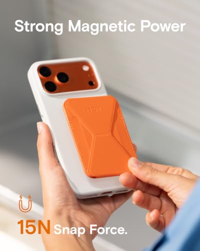 MOFT MagSafe Wallet Stand with Apple Find My, Ultra-Slim Trackable Strong Magnetic Phone Card Holder, 3-in-1 Multi-Angle Adjustable Phone Stand for iPhone 18/17/16/15/14/13 Series, Misty Cove - color: Misty Cove