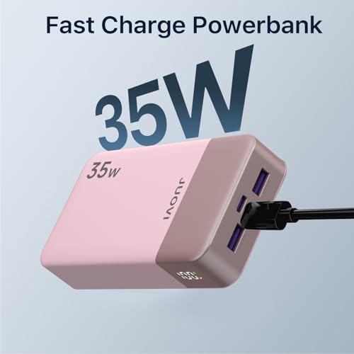 JUOVI Portable Charger 35W 20000mAh Power Bank - color: Pink