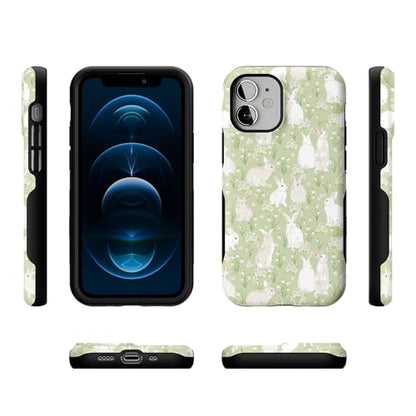 Casely iPhone 12 Mini Case | Hop to it | Green Bunny | Bold Protective Design | Compatible with MagSafe - color: Hop to it | Green Bunny, size: Iphone 12 Mini