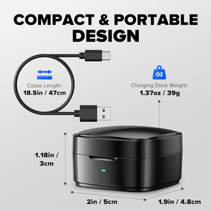 Wireless Charging Case Compatible with Ou-ra Ring Gen 4 Charger, 600mAh Portable Travel Ring Charger Fast Charging Dock with USB-C Cable (Size 10-Black)