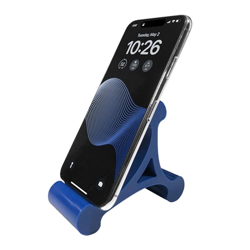 Skalene Phone Stand - 100% Silicone Rubber, Adjustable Phone Holder, Prop, Rest - Desk, Office, Home, Kitchen Accessory (Royal Blue) - color: Royal Blue