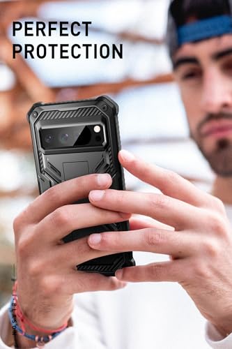 i-Blason for Google Pixel 10 Pro XL Case with Stand, 360° Full-Body with Built-in Screen Protector, Foldable Kickstand, Heavy Duty Rugged Protective Bumper Case for Pixel 10 Pro XL, 6.8 inch Black - size: Pixel 10 Pro XL 6.8 inch