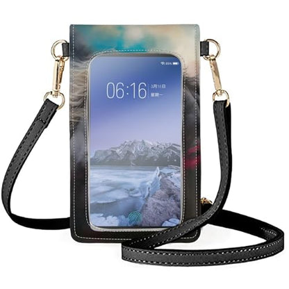 WELLFLYHOM Mini Touchscreen Crossbody Phone Bags for Women with Card Slots Shoulder Bag Purse Leather - color: 1 Wild Horse