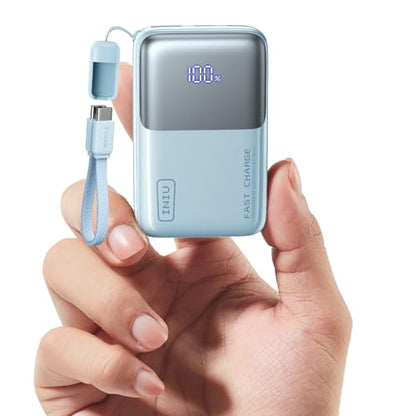 INIU Mini Portable Charger, Small 10000mAh 45W Fast Charging Power Bank - color: Light Blue