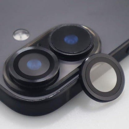 for iPhone 17 Camera Lens Protector Metal Tempered Glass Screen Accessories Cover (Black) - color: Black