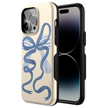 Casely iPhone 14 Pro Max Case | Heartstrings | Blue Bow | Bold Protective Design | Compatible with MagSafe - color: Heartstrings | Blue Bow