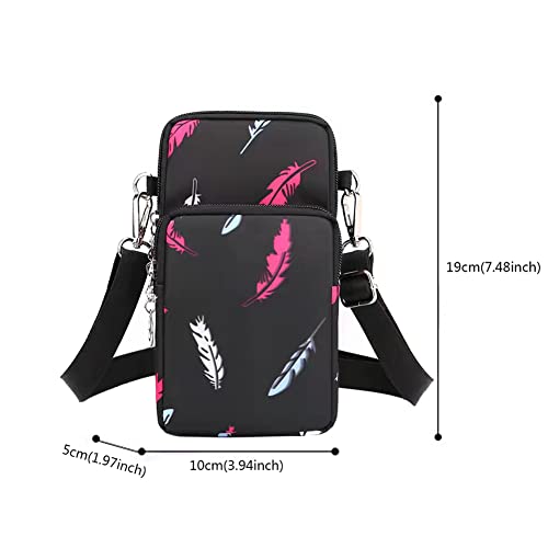 Women Crossbody Cell Phone Purse Case Armband Bag for iPhone 12 13 Mini 14 15 Plus 11 Pro Max Google Pixel 6a 7a 8a 6 7 8 Pro - color: Feather