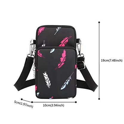 Women Crossbody Cell Phone Purse Case Armband Bag for iPhone 12 13 Mini 14 15 Plus 11 Pro Max Google Pixel 6a 7a 8a 6 7 8 Pro - color: Feather