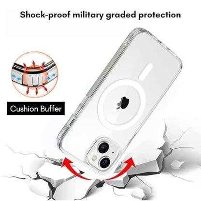 I&H for iPhone 15 6.1 inch Case Crystal Clear Non-Yellowing, Shockproof, Anti-Scratch, Transparent Hard Back Cover with Soft Bumper - size: For iPhone 15