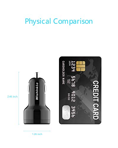 Car Charger, Mini 36W Dual USB QC 3.0 Ports Fast Car Charger Adapter Compatible with Samsung Note 9/Galaxy S10/S9/S8, Black