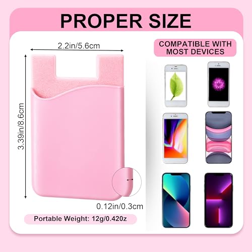 Frienda 24 Pcs Phone Card Holder Adhesive Silicone Wallet, Classic Color - color: Classic Colors