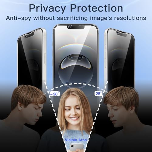 JETech Privacy Screen Protector for iPhone 17e/16e, 2-Pack - size: iPhone 17e/16e