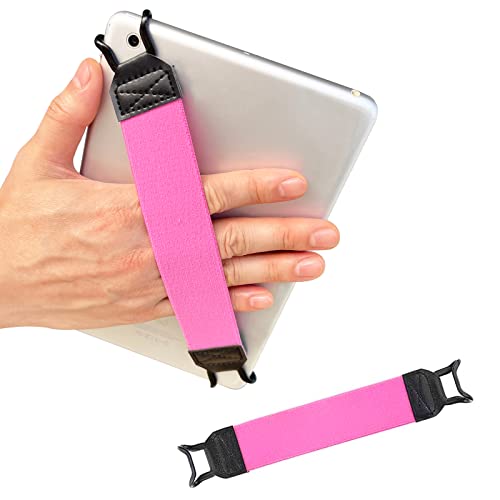 EGO Security Hand-Strap for 9-11 Inch Tablet - iPad/iPad Pro/Air, Kindle Fire HD, Samsung, Lenovo - High-Elasticity Versatile Lightweight Finger Grip Holder - Pink - color: Pink