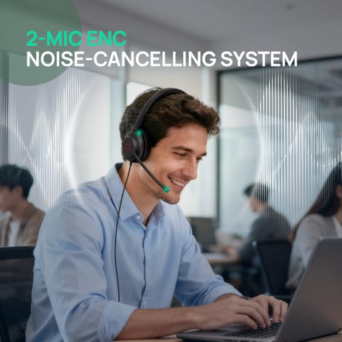 Yealink UH35 Wired Headset,USB-A,AI Noise Canceling Mic,Call Control,On-Ear - color: USB-A (Teams), size: Dual-Ear