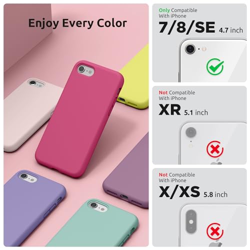 SURPHY Designed for iPhone SE Case, iPhone 8 Case, iPhone 7 Case, Liquid Silicone Phone Case for iPhone se 3rd 2nd SE 2022 SE 2020, Hibiscus - color: Hibiscus