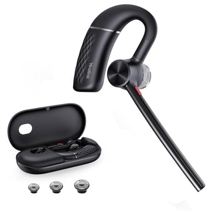 Yealink Bluetooth Headset BH71,Wireless Bluetooth Earpiece with 4 Noise Canceling Microphones,Teams&Zoom Certified,Mute Function,Connect to Cell Phone/Laptops,No Dongle