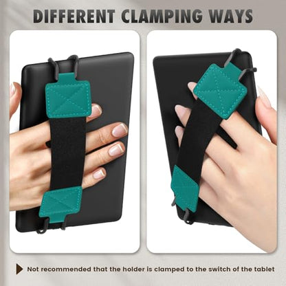 MoKo Security Hand-Strap for 6-8" Kindle eReaders Fire Tablets, Jade Green - color: B-jade Green, style: Black Strap