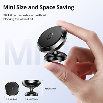 SYNCWIRE Magnetic Car Phone Holder for Dashboard, 360° Adjustable Strong Magnets Cell Phone Car Mount Compatible with iPhone, Samsung, Android etc. - color: Black