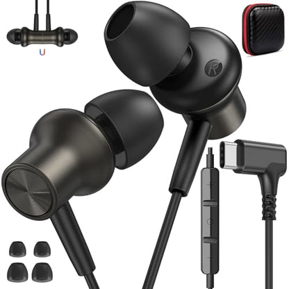 USB C Headphones Wired for iPad/iPhone 18 Pro Max Duo 17 Air 16 15 Plus - color: Gunmetal