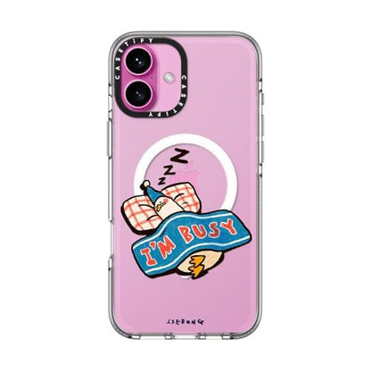 CASETiFY for iPhone 16 Plus Case - Impact Clear Compatible with MagSafe | Not Yellowing | 6.6 ft. 3x Military Grade Drop Protection | I'm so busy | Clear - color: I'm so busy, size: Iphone 16 Plus (6.7")