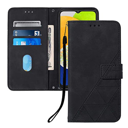 Faux Leather Flip Wallet Case for Motorola Moto G75, YBS Black | Card Slots Storage, Magnetic Closure, Hands-Free Kickstand, RFID Blocking, Precise Cutouts - color: Black