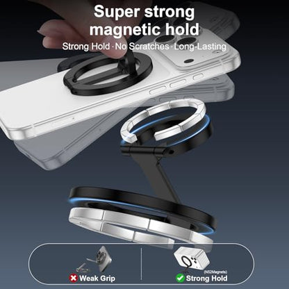 iPhone 17e Phone Grip for Samsung S26 Phone Ring Holder for MagSafe - color: Black