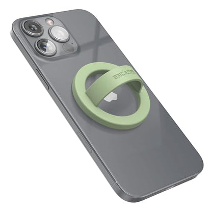 Encased Magnetic Phone Grip Holder Thin Silicone Finger Loop Ring Compatible with iPhone (Sage) - color: Sage