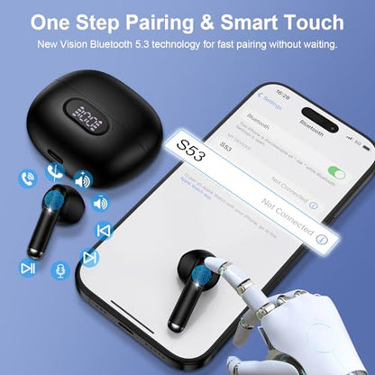 Wireless Earbuds Bluetooth Headphones for Samsung Galaxy S26 S25 Ultra S24 - color: Black