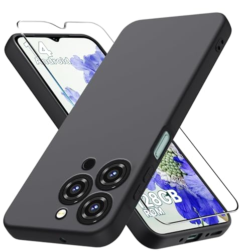 Case for Oukitel C3 Phone Case with Tempered Glass Screen Protector,Silicone Soft Flexible Bumper Shockproof TPU Protective Cover-Black - color: Black, size: Oukitel C3