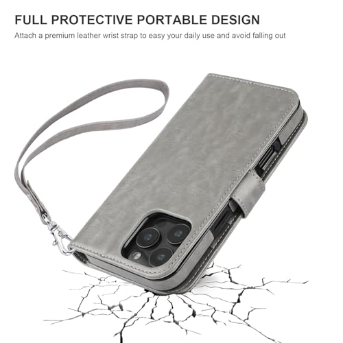 Bocasal for MagSafe Wallet Case Card Holder for iPhone 16 Pro Max Grey - color: Gray for MagSafe