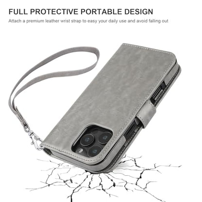 Bocasal for MagSafe Wallet Case Card Holder for iPhone 16 Pro Max Grey - color: Gray for MagSafe