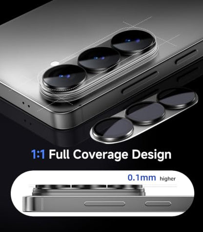 HelloDeere for 2 Pack Samsung Galaxy S26/S26 Plus Camera Lens Protector, 9H+ Hardness Tempered Glass with AR Anti-Reflective Military Grade Shockproof Scratch Resistant HD Clear Case Friendly, Silver - color: S26/S26 Plus (Silver)
