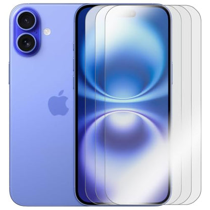 3pcs 9H Tempered Glass Screen Protector Guard for Apple iPhone 16 PLUS Front Bulk