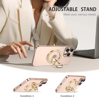 (Flexible Rotation) GUAGUA Magnetic Phone Ring for MagSafe Grip [Super Magnet] Stylish Ring Holder Stand, Mag Safe Accessories for iPhone 17 16 15 14 Pro Max Plus Air, Gold - color: Gold