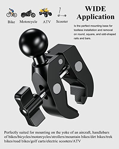 BRCOVAN 1'' Ball Clamp Mount Base with Aluminum Alloy Tough-Claw