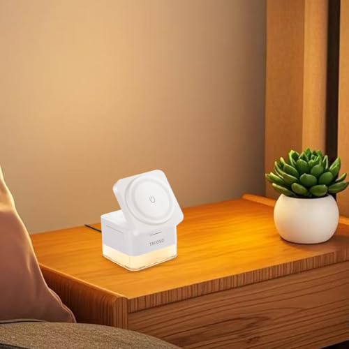 15W Wireless Charger 3-in-1 Apple Charging Station with Night Light - color: White
