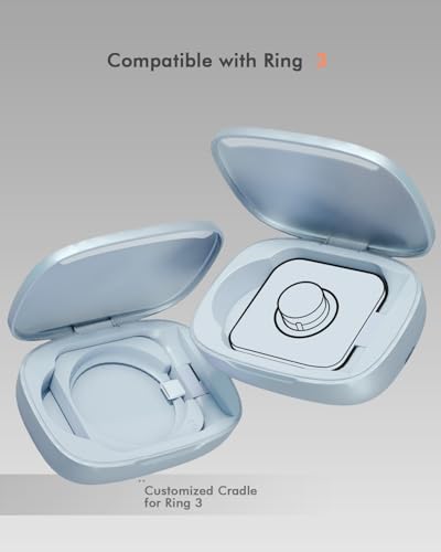 Doohoeek Updated Charging Case Compatible with Oura Ring 5 & 4 & 3 Charger, Wireless Power Station Fits Official Chargers & Fit All-Sized Rings Gen 5 & 4 & 3 1000mAh - color: Blue