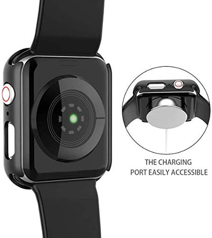 Misxi 2 Pack Hard PC Case with Tempered Glass Screen Protector Compatible with Apple Watch SE 3 (2025) SE 2 SE Series 6 Series 5 Series 4 40mm, Black - color: Black(2-Pack), size: 40mm (Se3/Se2/Se/6/5/4)