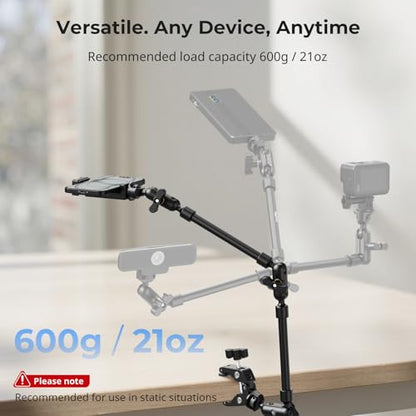 SMALLRIG 22" Magic Arm Clamp, Overhead Phone Mount Holder Stand, Camera Arm - style: Double Ball Joints