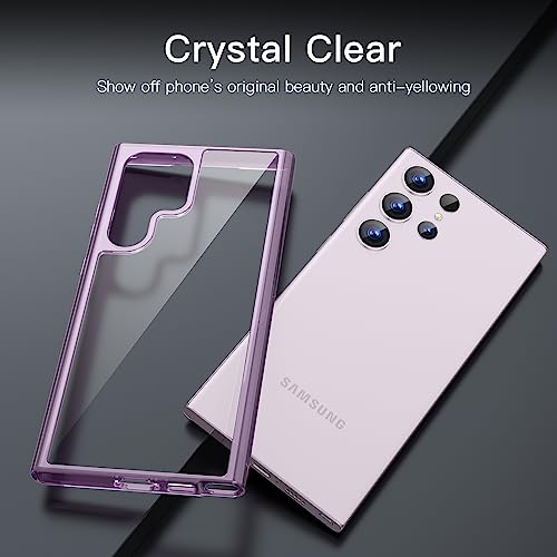 JETech Case for Samsung Galaxy S23 Ultra, Anti-Yellowing, Purple | Shockproof Protection, Scratch Resistant Hard PC Back, Durable Transparent TPU Bumper - color: Purple