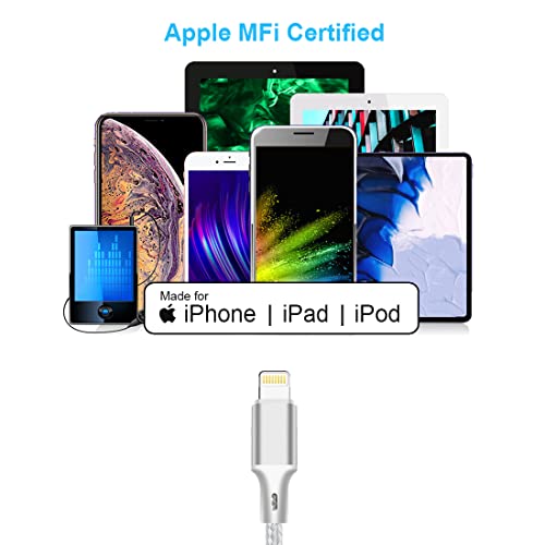 USB C to Lightning Cable, 5 Pack PD Fast iPhone Charger Cord (Silver) - color: Silver, style: USB-C to L