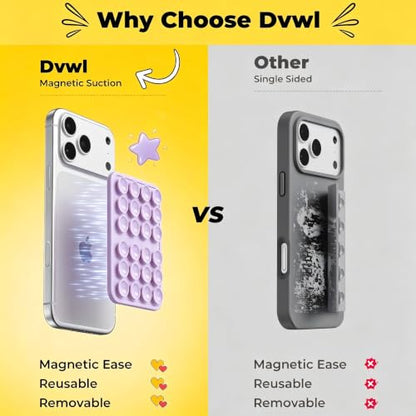 Magnetic Suction Sticky Phone Grip for iPhone 12-17 Series, Lavender - color: Lavender
