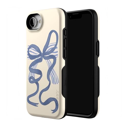 Casely iPhone 16e Case | Heartstrings | Blue Bow | Bold Protective Design | Compatible with MagSafe - color: Heartstrings | Blue Bow