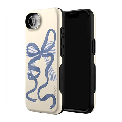 Casely iPhone 16e Case | Heartstrings | Blue Bow | Bold Protective Design | Compatible with MagSafe - color: Heartstrings | Blue Bow