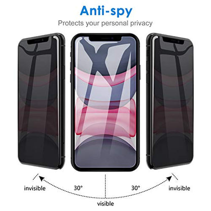 JETech Privacy Screen Protector for iPhone 11/XR, 2-Pack - size: iPhone 11/XR 6.1-Inch