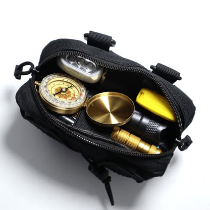 Tactical Molle Admin Pouch Compact Utility EDC Tool Bag Phone Pouches Fanny Waist Pack Bag Belt Pouch Small First Aid Kit - color: Black