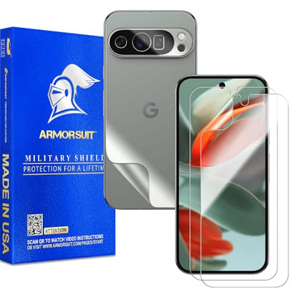 ArmorSuit 2+2 Pack Full Body Skin + Screen Protector for Google Pixel 9 Pro HD Clear MilitaryShield Film - Made in USA